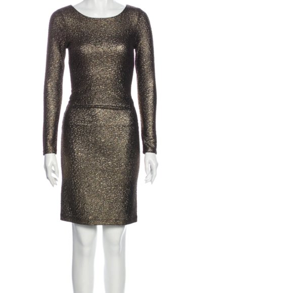 ALICE + OLIVIA gold metallic dress - Picture 1 of 8